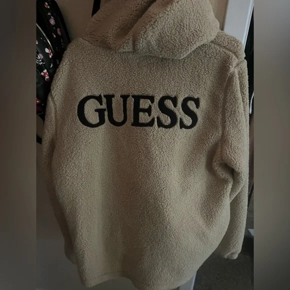 Guess | Sweaters | Guess Fuzzy Hoodie Never Worn Great  display picture 3